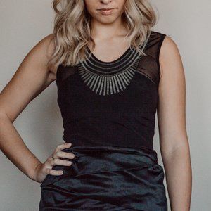 Black Beaded Mini Dress